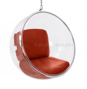 bubble chair suspendue rouge