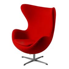 fauteuil oeuf jacobsen rouge