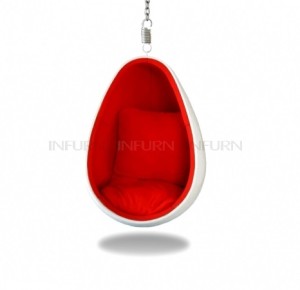 fauteuil oeuf suspendu rouge infurn