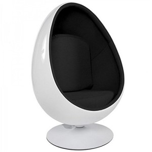 fauteuil oeuf design noir blanc
